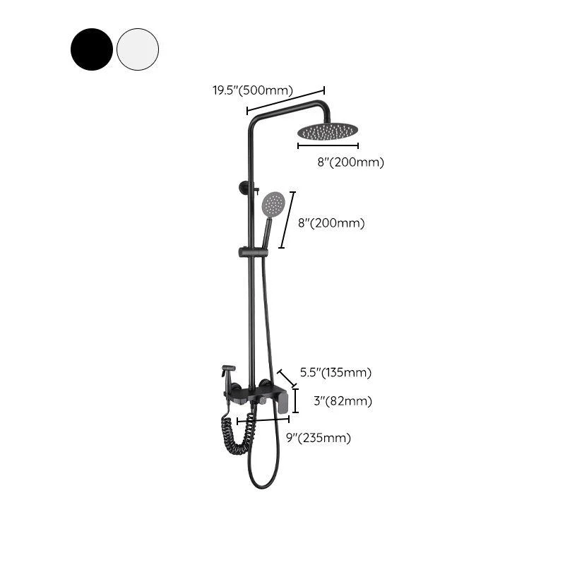 Modern Oval Swivel Shower Stainless Steel Shower Head Shower Tap on Wall -Bathlova