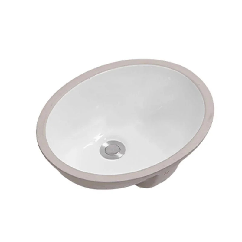 Modern Oval Wash Stand Ceramic Metal Undermount Bathroom Sink -Bathlova