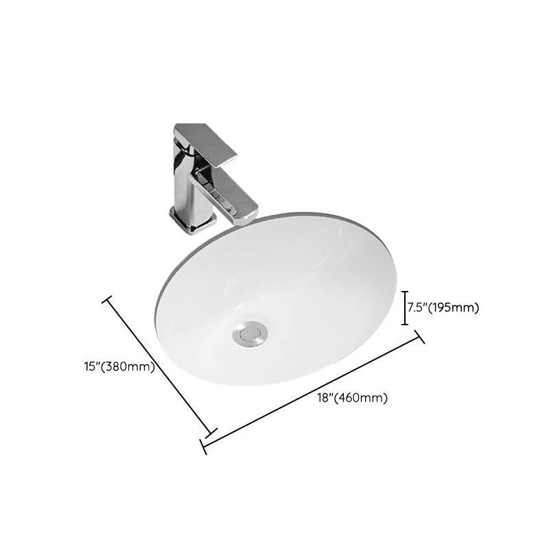 Modern Oval Wash Stand Ceramic Metal Undermount Bathroom Sink -Bathlova