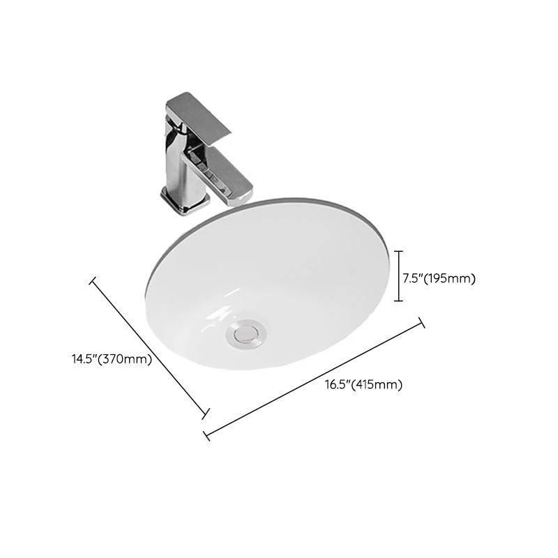 Modern Oval Wash Stand Ceramic Metal Undermount Bathroom Sink -Bathlova