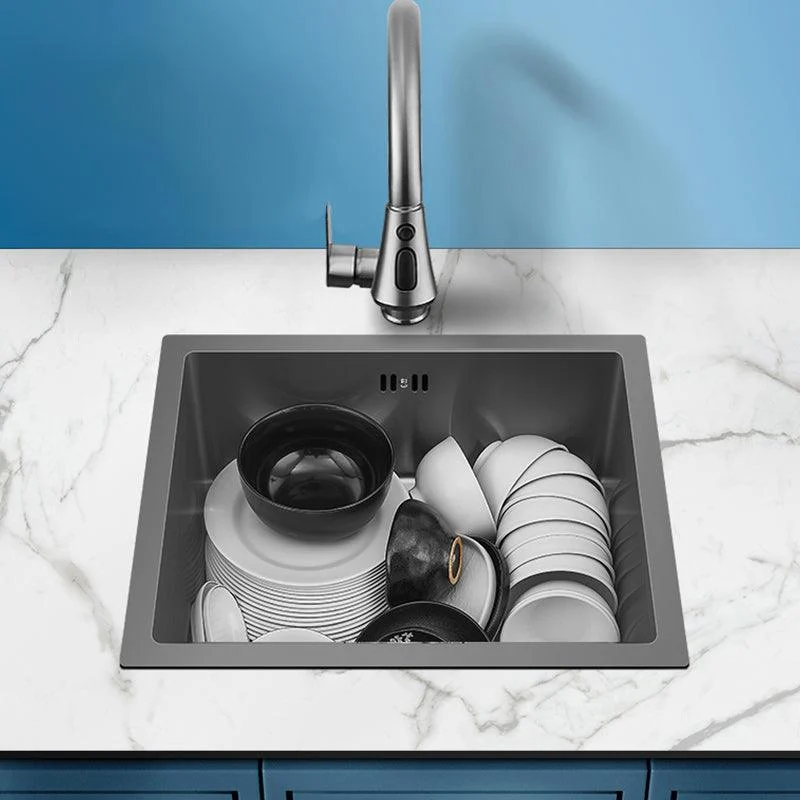 Modern Plain Kitchen Sink Overflow Hole Workstation Sink with Soundproofing -Bathlova