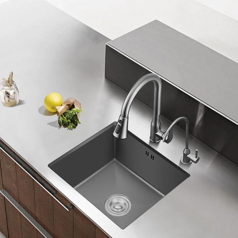 Modern Plain Kitchen Sink Overflow Hole Workstation Sink with Soundproofing -Bathlova