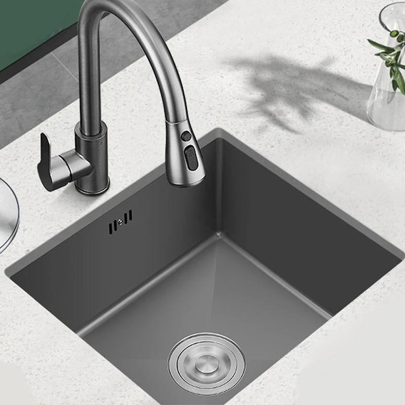 Modern Plain Kitchen Sink Overflow Hole Workstation Sink with Soundproofing -Bathlova