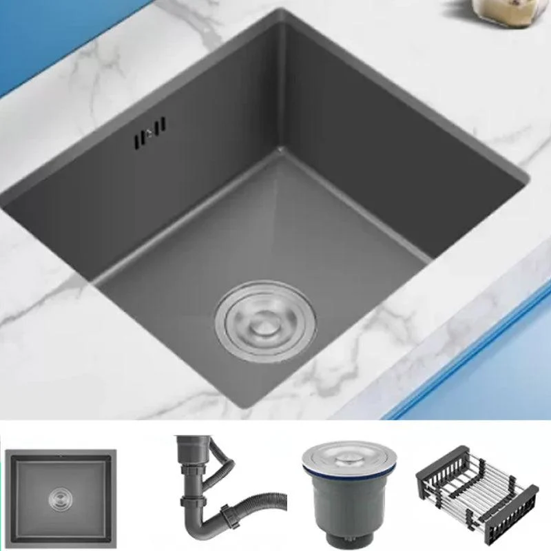 Modern Plain Kitchen Sink Overflow Hole Workstation Sink with Soundproofing -Bathlova