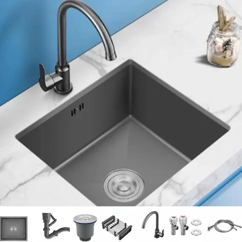 Modern Plain Kitchen Sink Overflow Hole Workstation Sink with Soundproofing -Bathlova