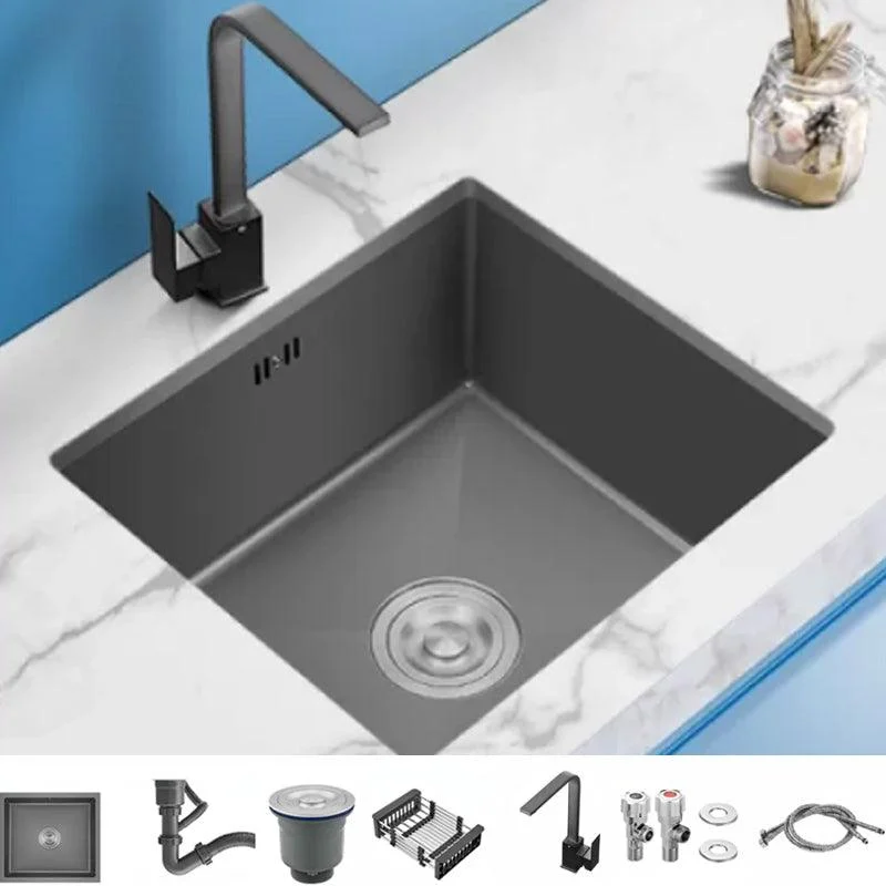 Modern Plain Kitchen Sink Overflow Hole Workstation Sink with Soundproofing -Bathlova