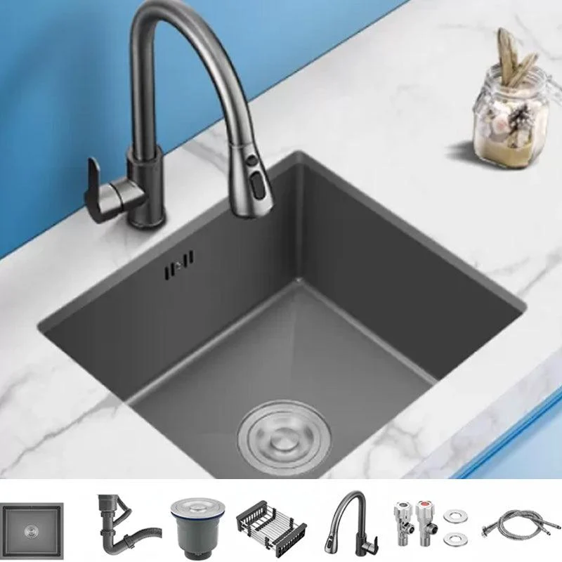 Modern Plain Kitchen Sink Overflow Hole Workstation Sink with Soundproofing -Bathlova