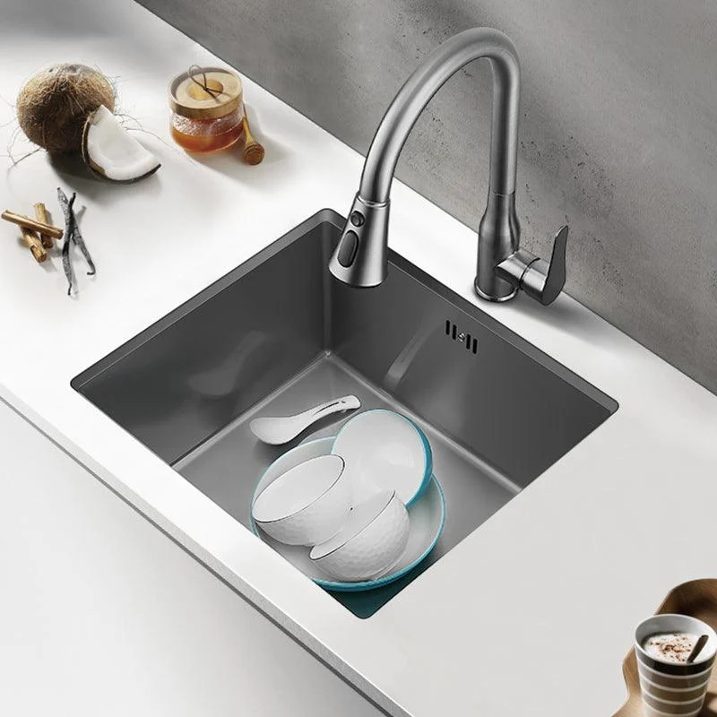 Modern Plain Kitchen Sink Overflow Hole Workstation Sink with Soundproofing -Bathlova