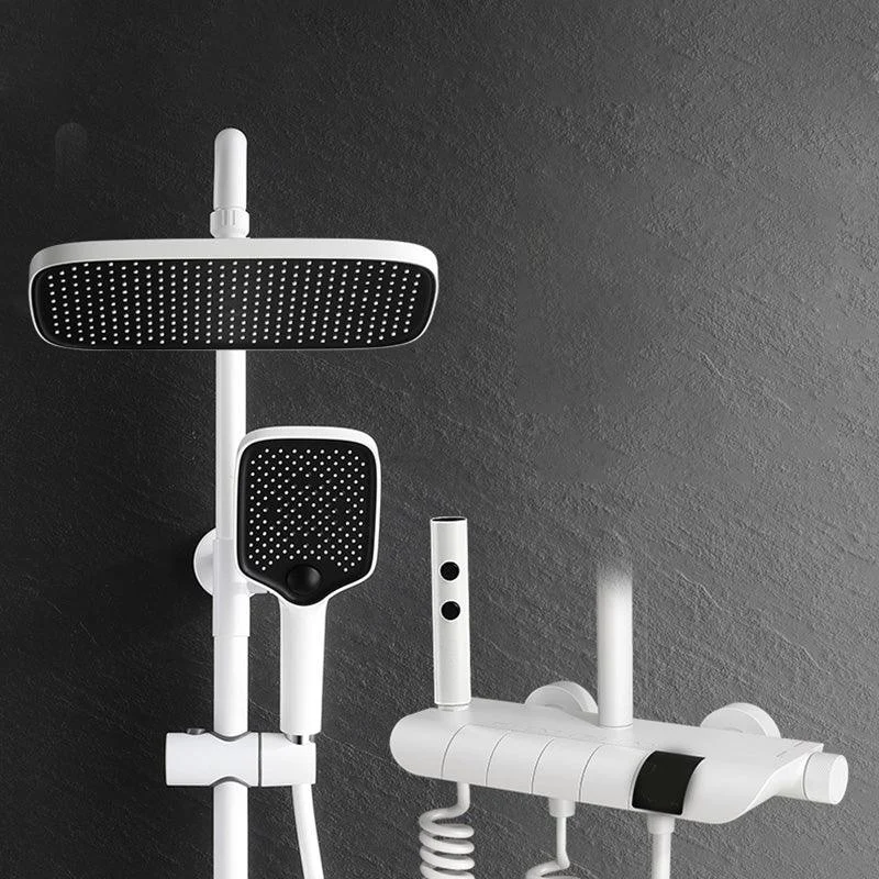 Modern Plain Shower System Slide Bar Included Shower Head Combo -Bathlova