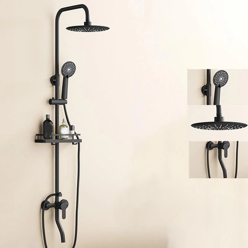 Modern Plain Shower System Thermostatic Slide Bar Included Shower Head Combo -Bathlova