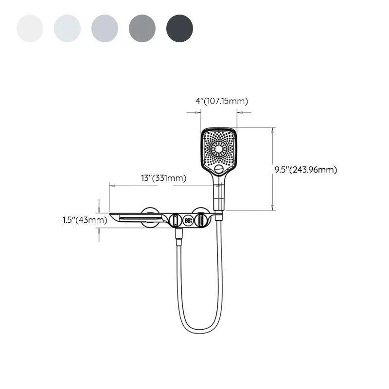 Modern Plain Shower Trim Adjustable Water Flow Wall Mount Shower Head Combo -Bathlova