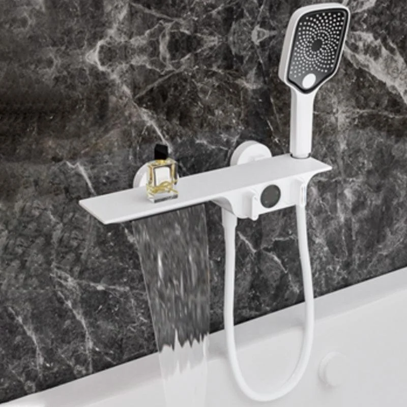 Modern Plain Shower Trim Adjustable Water Flow Wall Mount Shower Head Combo -Bathlova