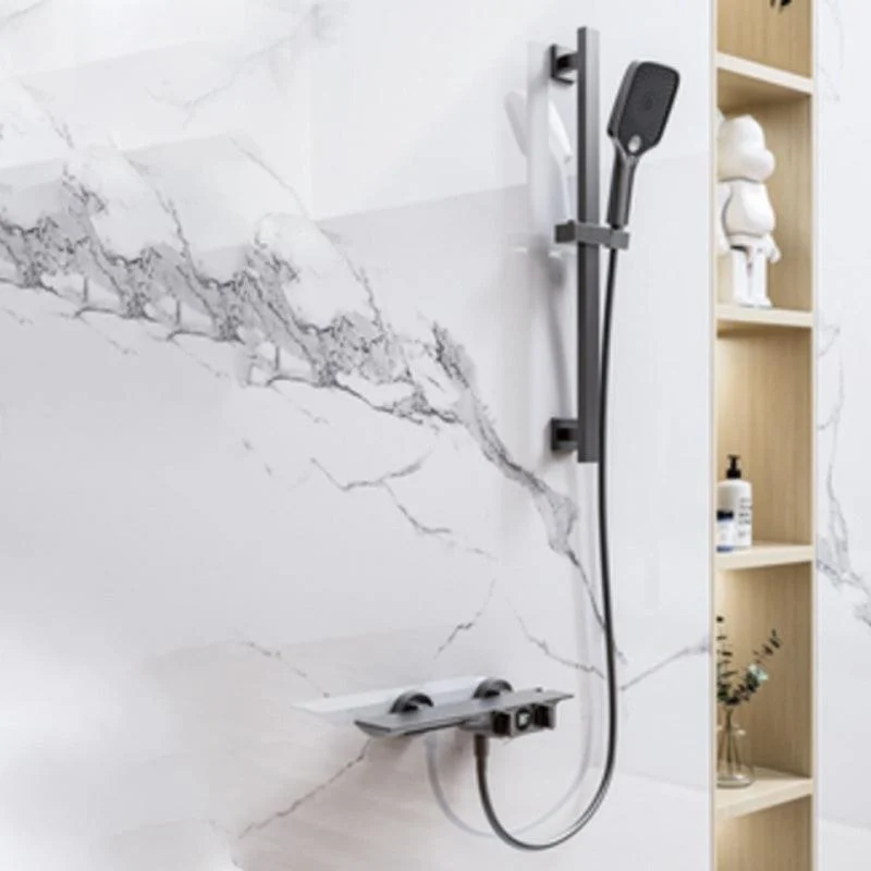 Modern Plain Shower Trim Adjustable Water Flow Wall Mount Shower Head Combo -Bathlova