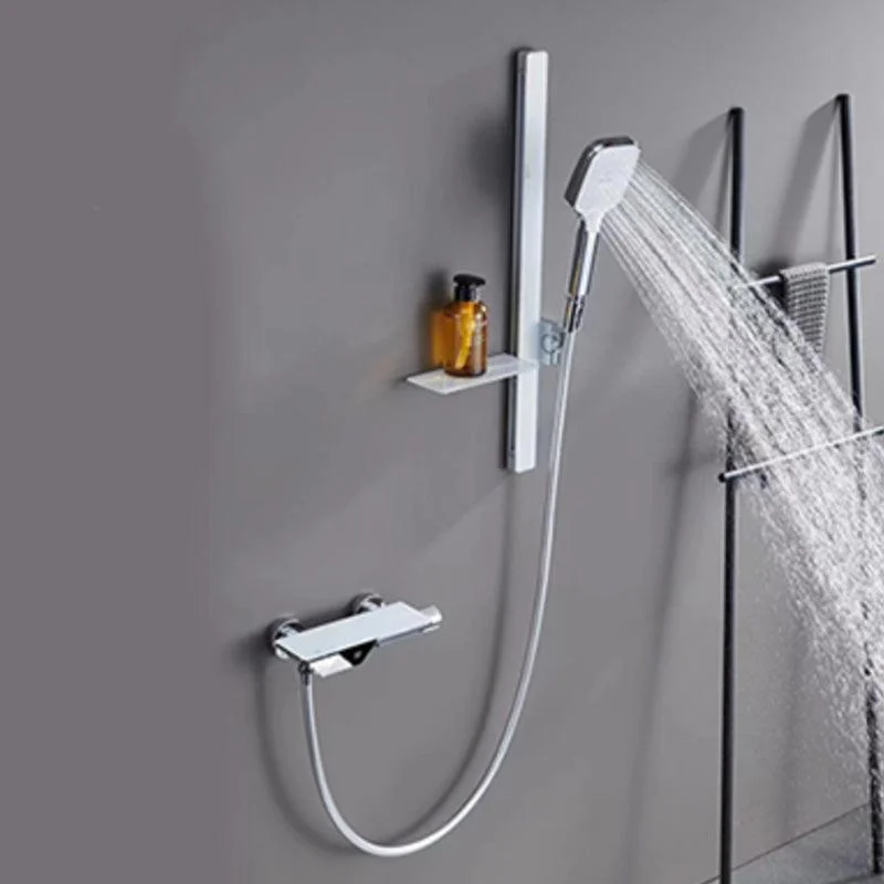 Modern Plain Shower Trim Adjustable Water Flow Wall Mount Shower Head Combo -Bathlova