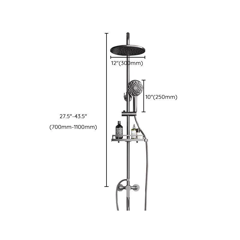 Modern Plain Shower Trim Temperature Control Slide Bar Included Shower System -Bathlova