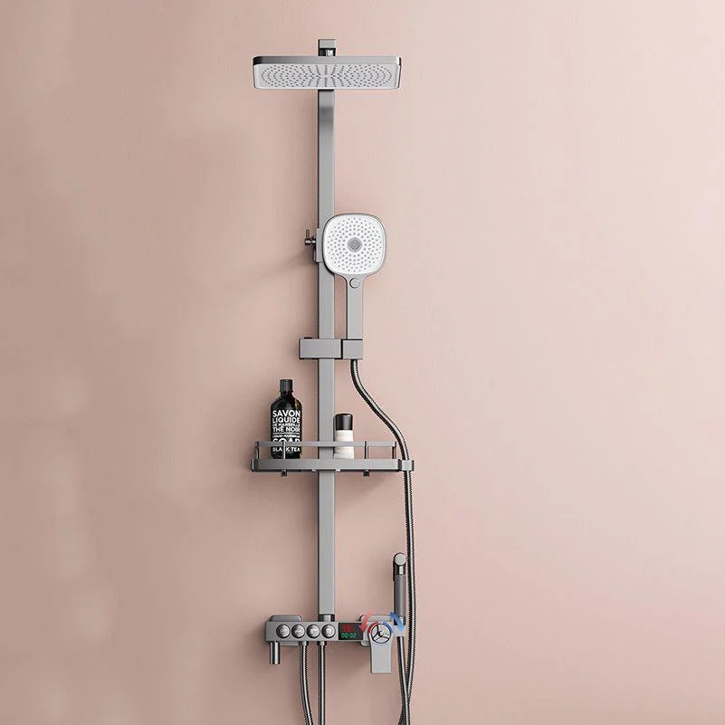 Modern Plain Shower Trim Temperature Control Slide Bar Included Shower System -Bathlova