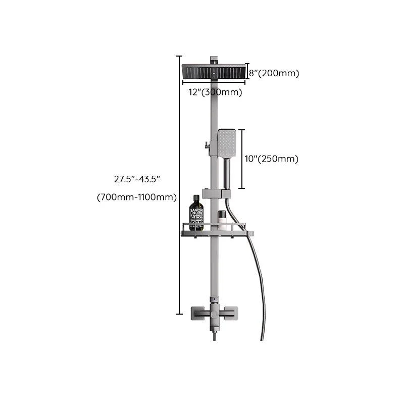 Modern Plain Shower Trim Temperature Control Slide Bar Included Shower System -Bathlova