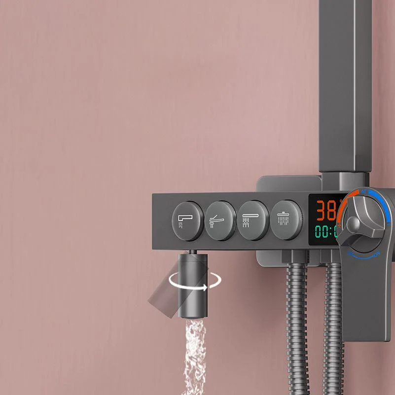 Modern Plain Shower Trim Temperature Control Slide Bar Included Shower System -Bathlova