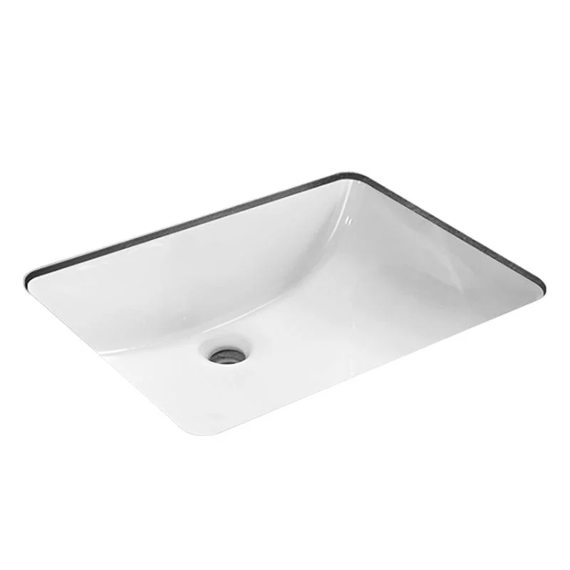 Modern Porcelain Bathroom Sink in White with Overflow Undermount Sink -Bathlova