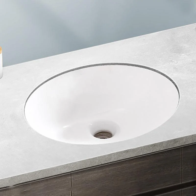 Modern Porcelain Bathroom Sink in White with Overflow Undermount Sink -Bathlova