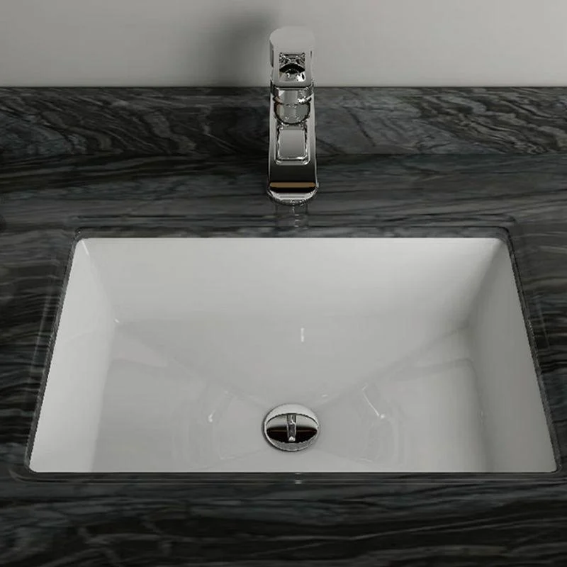 Modern Porcelain Bathroom Sink in White with Overflow Undermount Sink -Bathlova