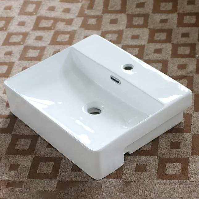 Modern Porcelain Bathroom Sink Rectangular Vessel Lavatory Sink -Bathlova