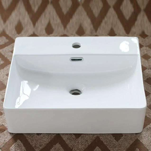 Modern Porcelain Bathroom Sink Rectangular Vessel Lavatory Sink -Bathlova