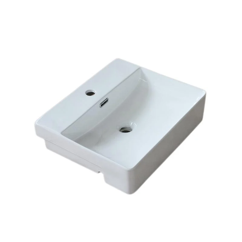 Modern Porcelain Bathroom Sink Rectangular Vessel Lavatory Sink -Bathlova