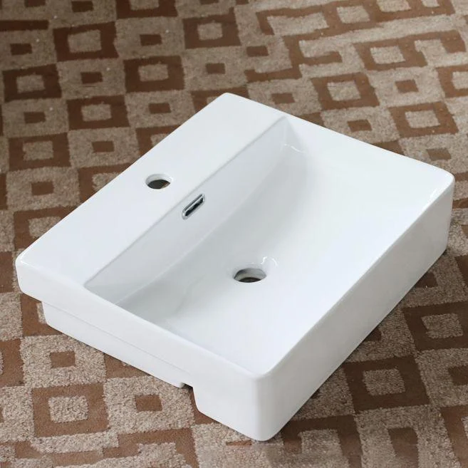 Modern Porcelain Bathroom Sink Rectangular Vessel Lavatory Sink -Bathlova