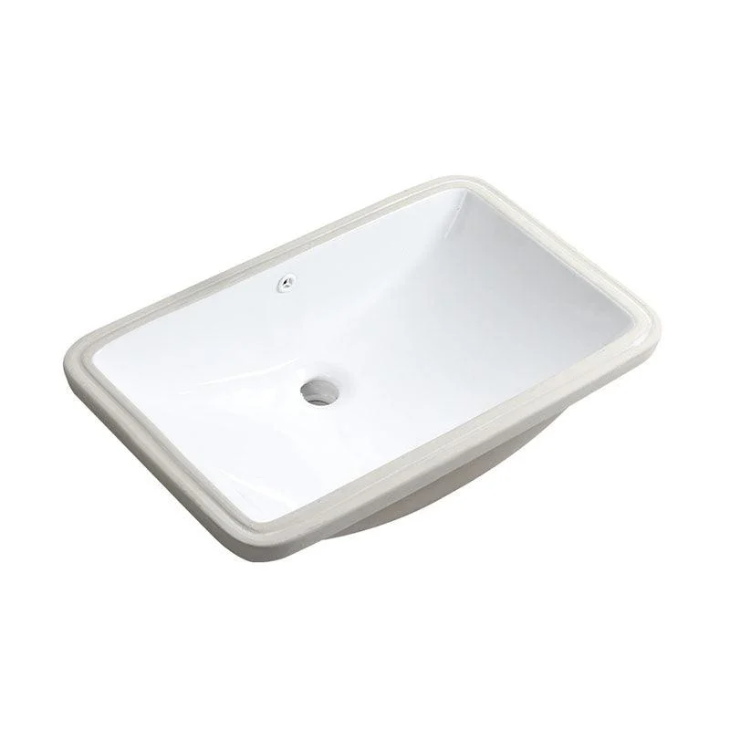 Modern Porcelain Bathroom Sink Undermount Bathroom Sink in White(Not Including Tap) -Bathlova