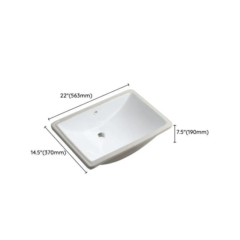 Modern Porcelain Bathroom Sink Undermount Bathroom Sink in White(Not Including Tap) -Bathlova