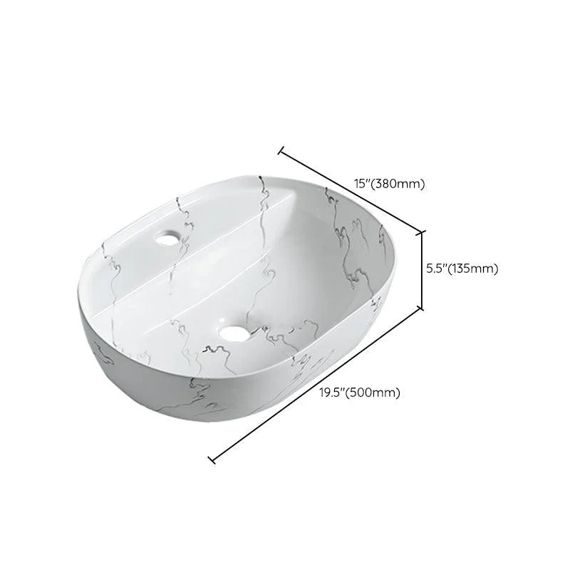 Modern Porcelain Trough Sink Oval-shape Trough Bathroom Sink -Bathlova