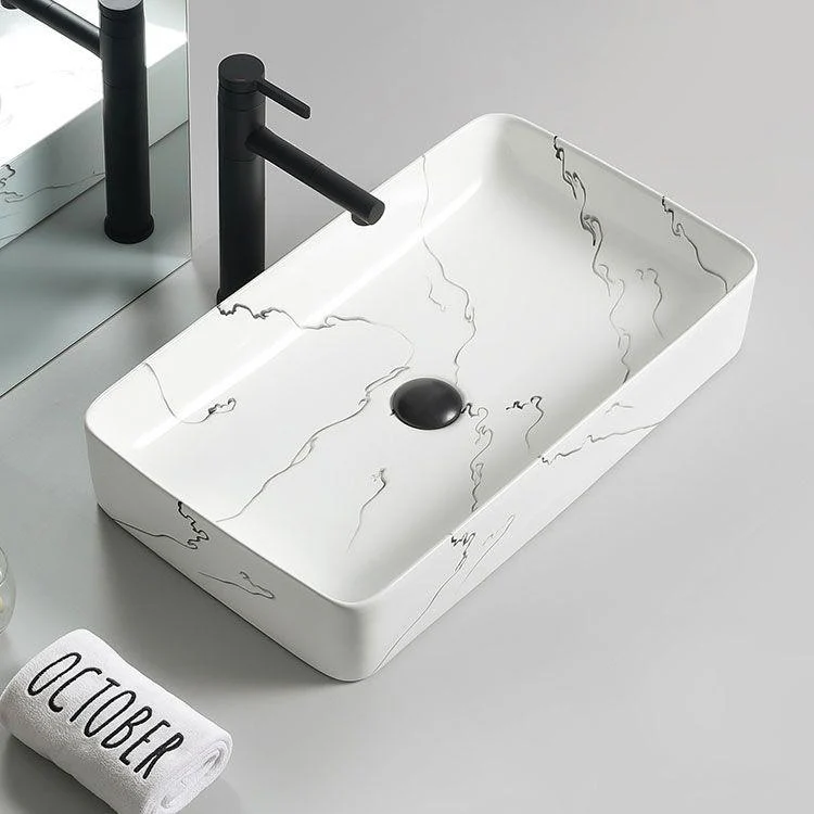 Modern Porcelain Trough Sink Oval-shape Trough Bathroom Sink -Bathlova