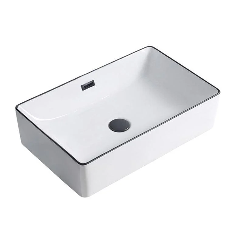 Modern Porcelain Trough Sink Rectangular Trough Bathroom Sink -Bathlova