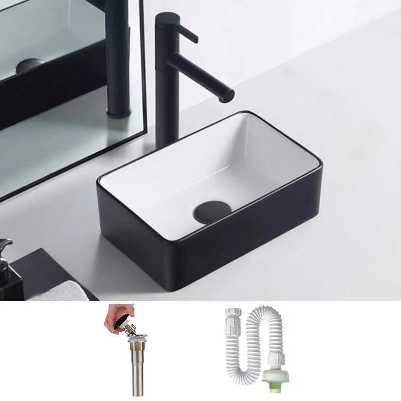 Modern Porcelain Trough Sink Rectangular Trough Bathroom Sink -Bathlova