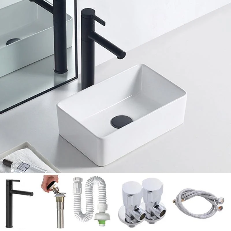 Modern Porcelain Trough Sink Rectangular Trough Bathroom Sink -Bathlova