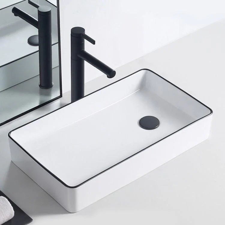 Modern Porcelain Trough Sink White Trough Sink With Basin, and Tap -Bathlova