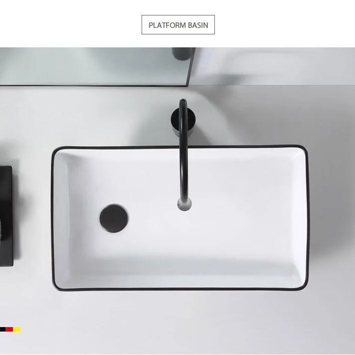 Modern Porcelain Trough Sink White Trough Sink With Basin, and Tap -Bathlova