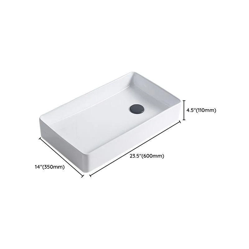 Modern Porcelain Trough Sink White Trough Sink With Basin, and Tap -Bathlova