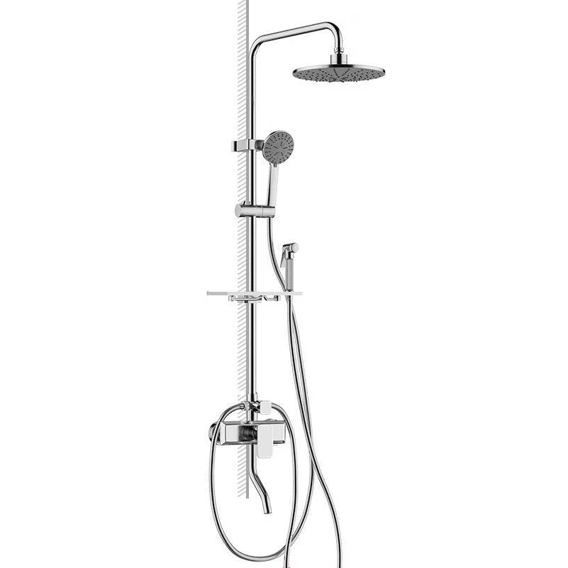 Modern Pressure Balanced Diverter Valve Shower Metal Shower Head Shower Tap On Wall -Bathlova