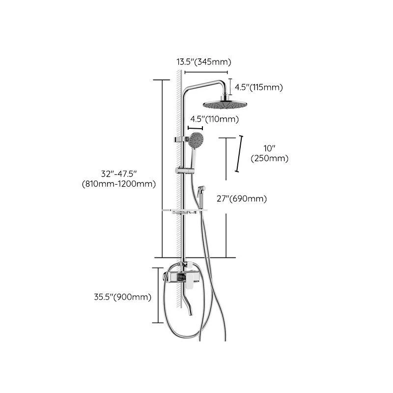 Modern Pressure Balanced Diverter Valve Shower Metal Shower Head Shower Tap On Wall -Bathlova