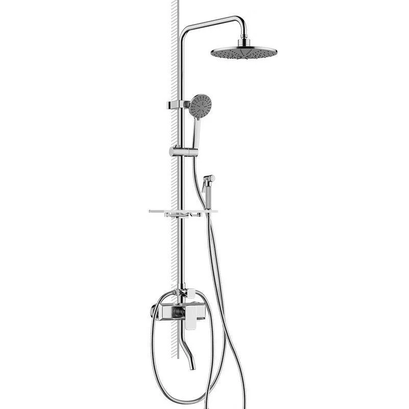 Modern Pressure Balanced Diverter Valve Shower Metal Shower Head Shower Tap On Wall -Bathlova