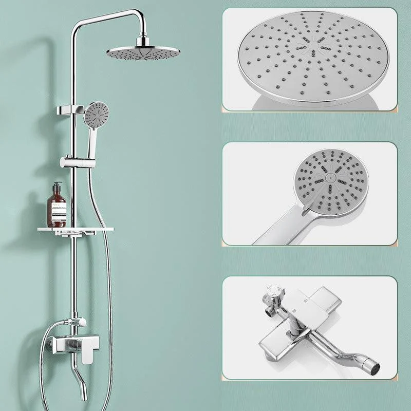 Modern Pressure Balanced Diverter Valve Shower Metal Shower Head Shower Tap On Wall -Bathlova