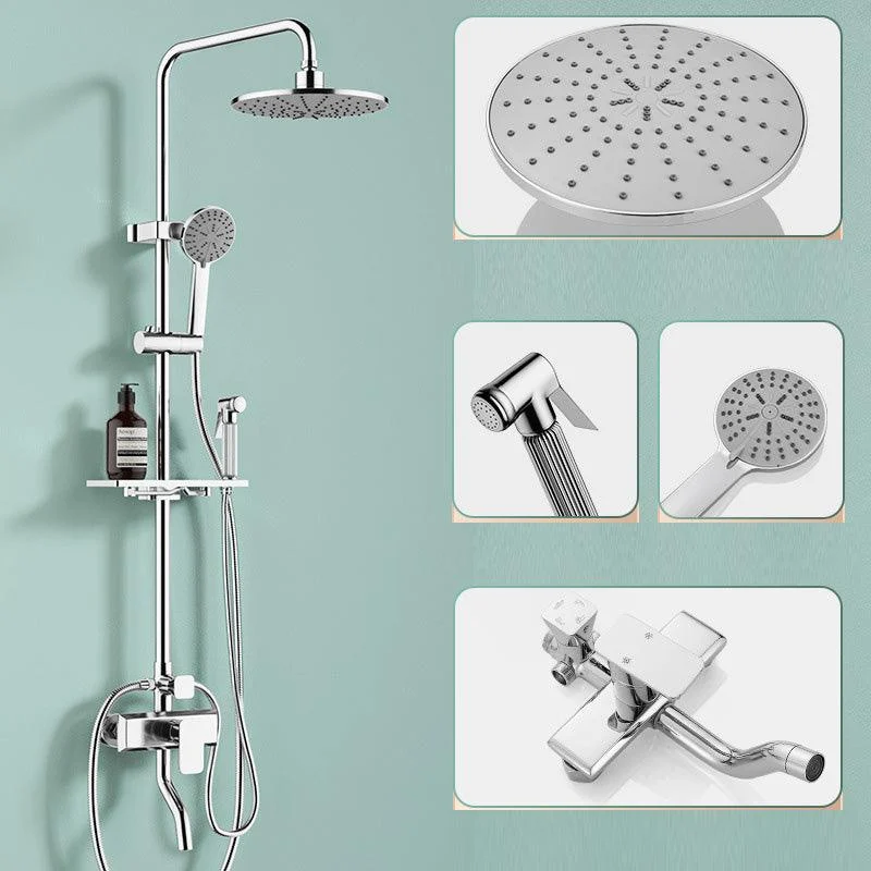 Modern Pressure Balanced Diverter Valve Shower Metal Shower Head Shower Tap On Wall -Bathlova