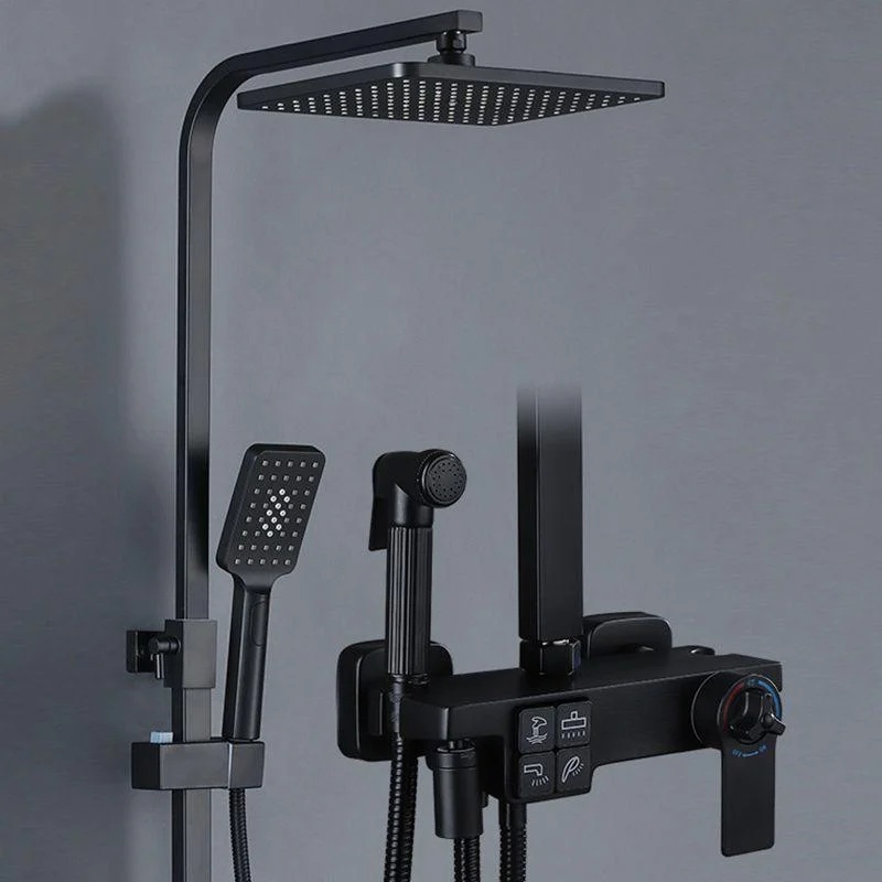 Modern Pressure Balanced Diverter Valve Shower Tap Square Shower System on Wall -Bathlova