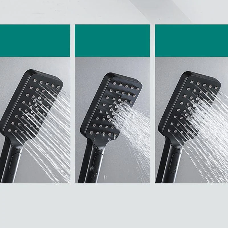 Modern Pressure Balanced Diverter Valve Shower Tap Square Shower System on Wall -Bathlova