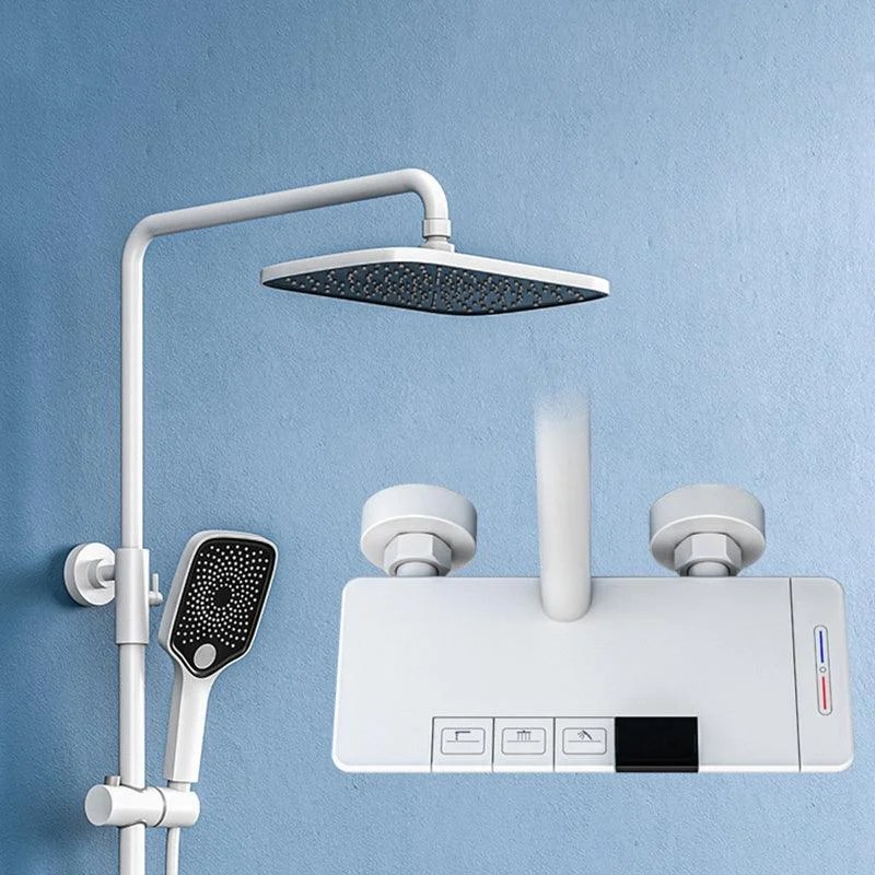 Modern Pressure Balanced Diverter Valve Shower Tap Square Shower System on Wall -Bathlova