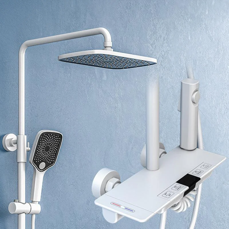 Modern Pressure Balanced Diverter Valve Shower Tap Square Shower System on Wall -Bathlova