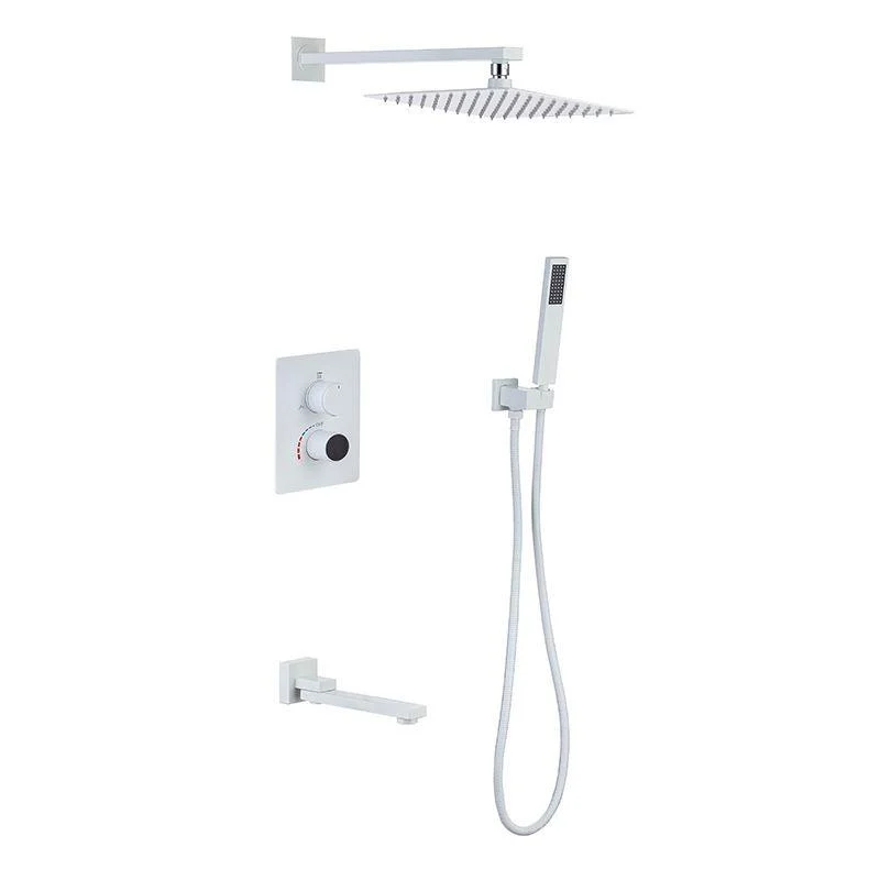 Modern Pressure Balanced Shower Tap Square Constant Temperature Shower System on Wall -Bathlova