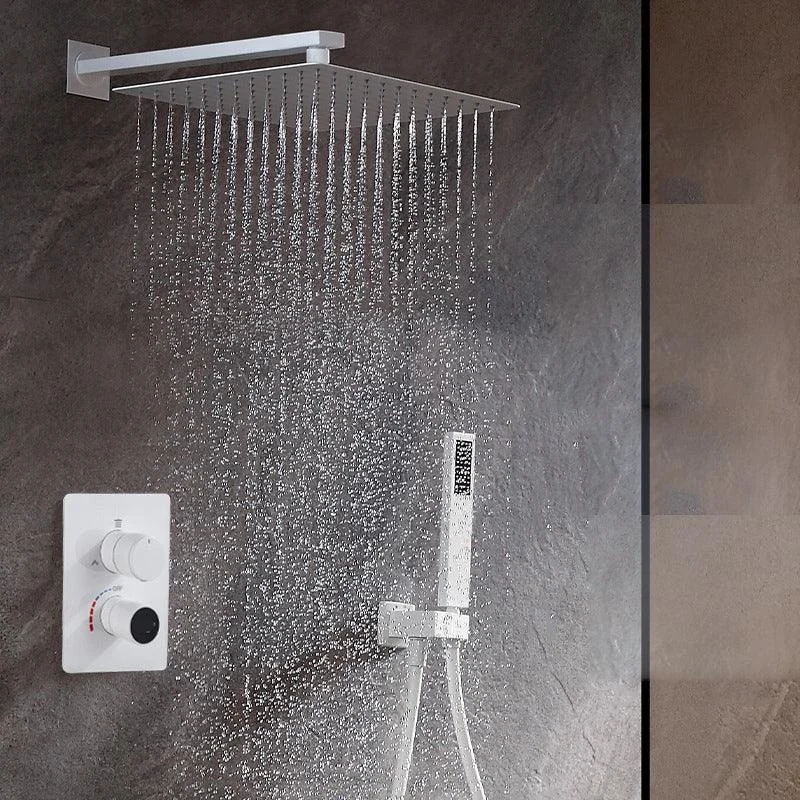 Modern Pressure Balanced Shower Tap Square Constant Temperature Shower System on Wall -Bathlova